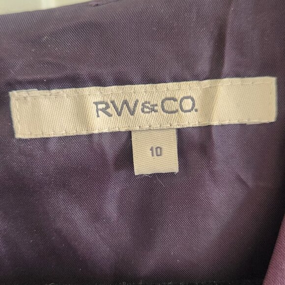 RW & Co. Dark Purple Dress Beaded Knee Length - Picture 3 of 3